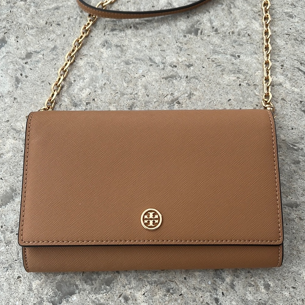 Tory Burch beige purse on chain